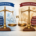 STEM writing and Humanities writing comparison