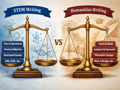 STEM writing and Humanities writing comparison