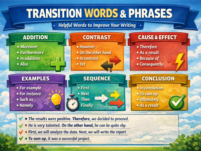 transition words and phrases